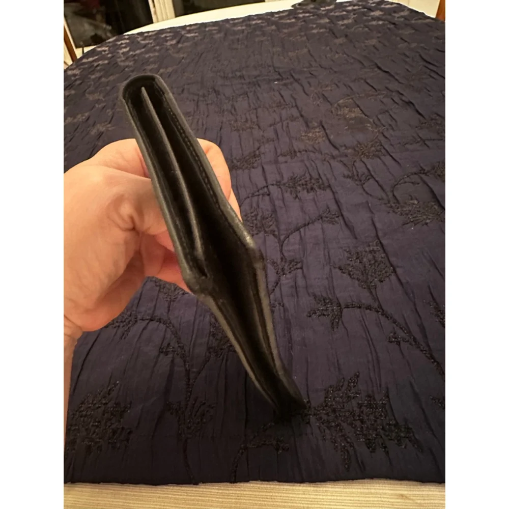 Dior Black Leather Honeycomb Long Wallet